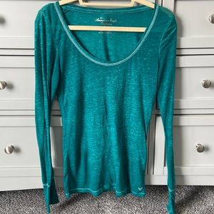 American Eagle Green Long Sleeve Top